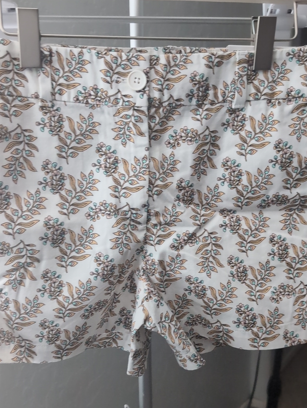 (Loft)Women's Floral Print Twill Shorts With 4 Inch Inseam